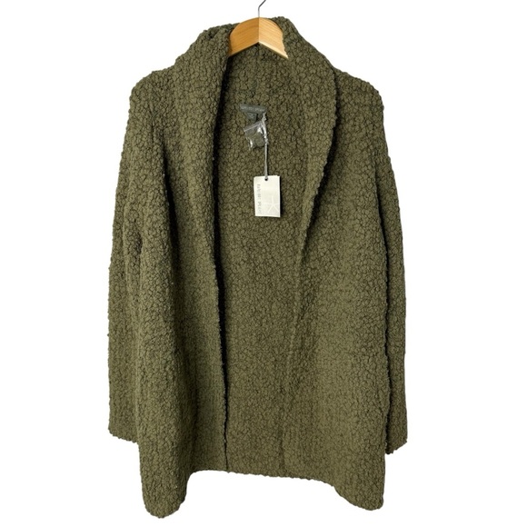 Barefoot Dreams Sweaters - Barefoot Dreams Boucle Shawl Cardigan Olive Green Size Small BDWNV1242